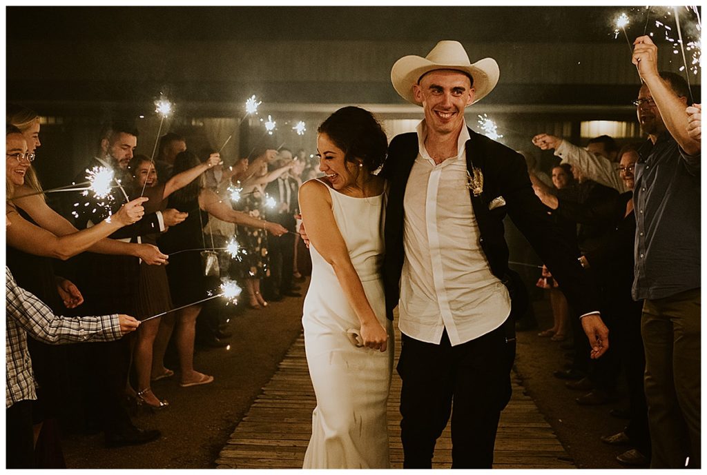 sparkler sendoff at allen farmhaus