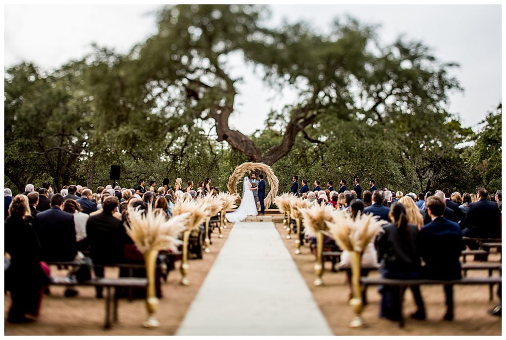 ceremony photo at Park31 with pampas grass decor