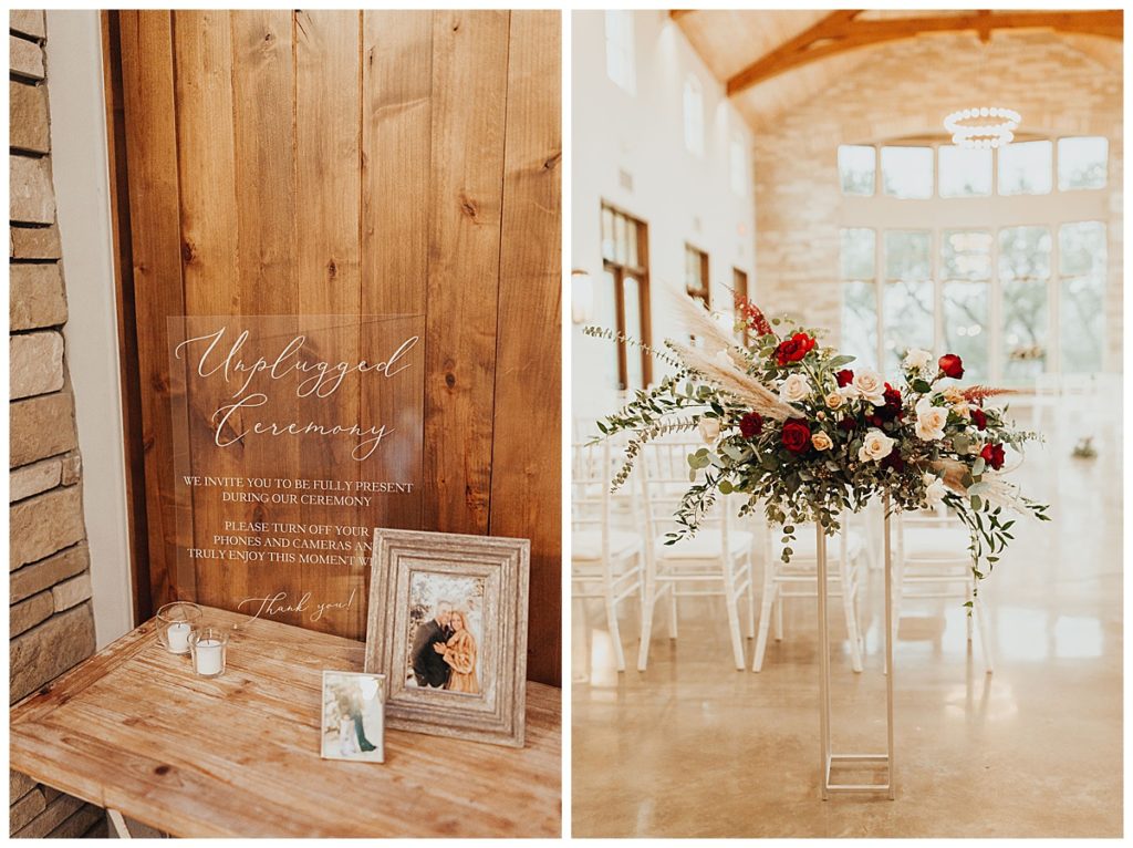 wedding decor at Canyonwood Ridge