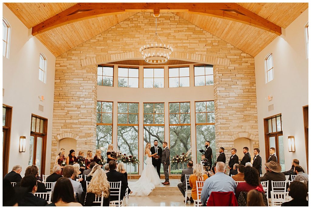 wedding ceremony in the chapel at Canyonwood Ridge