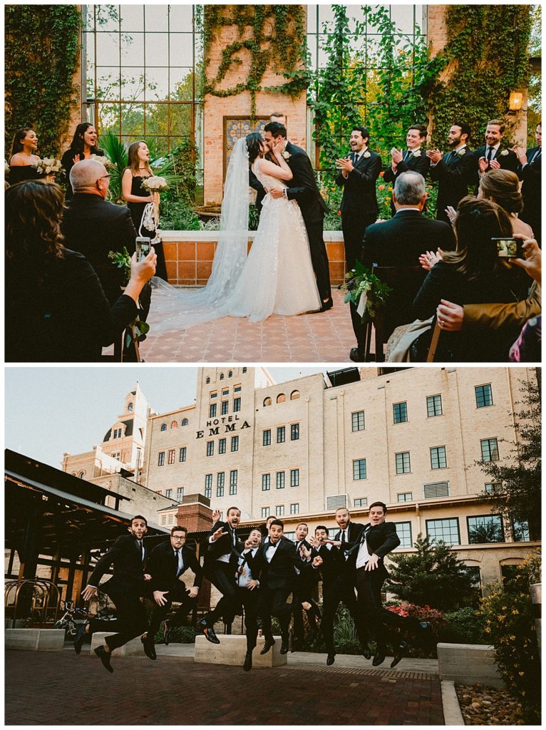 wedding at The Hotel Emma in the courtyard