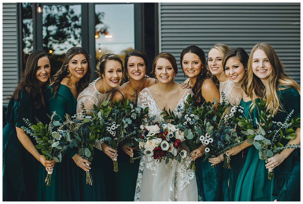 bride and bridesmaids at park31