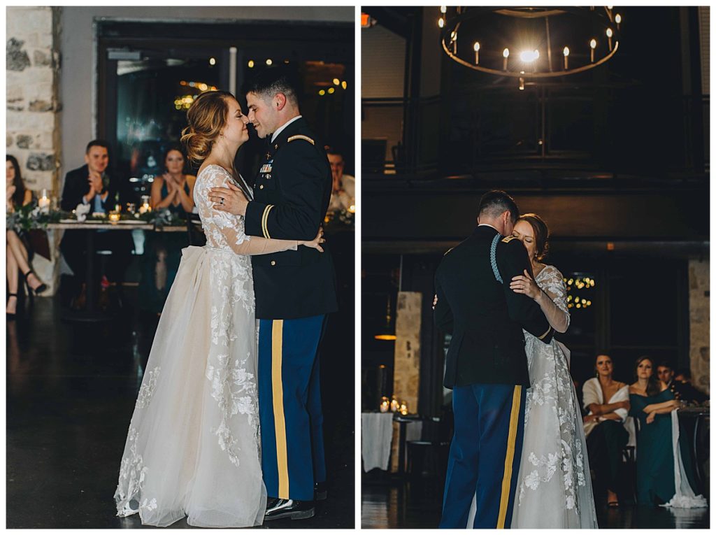 bride and groom first dance