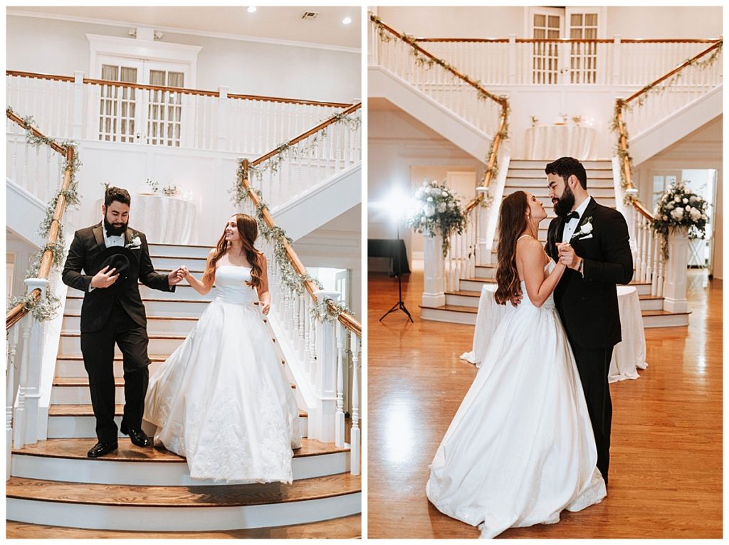 bride and groom first dance at kendall point