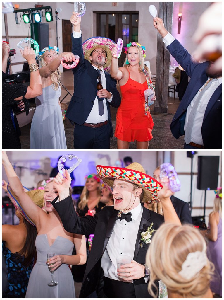 guests dancing at a wedding