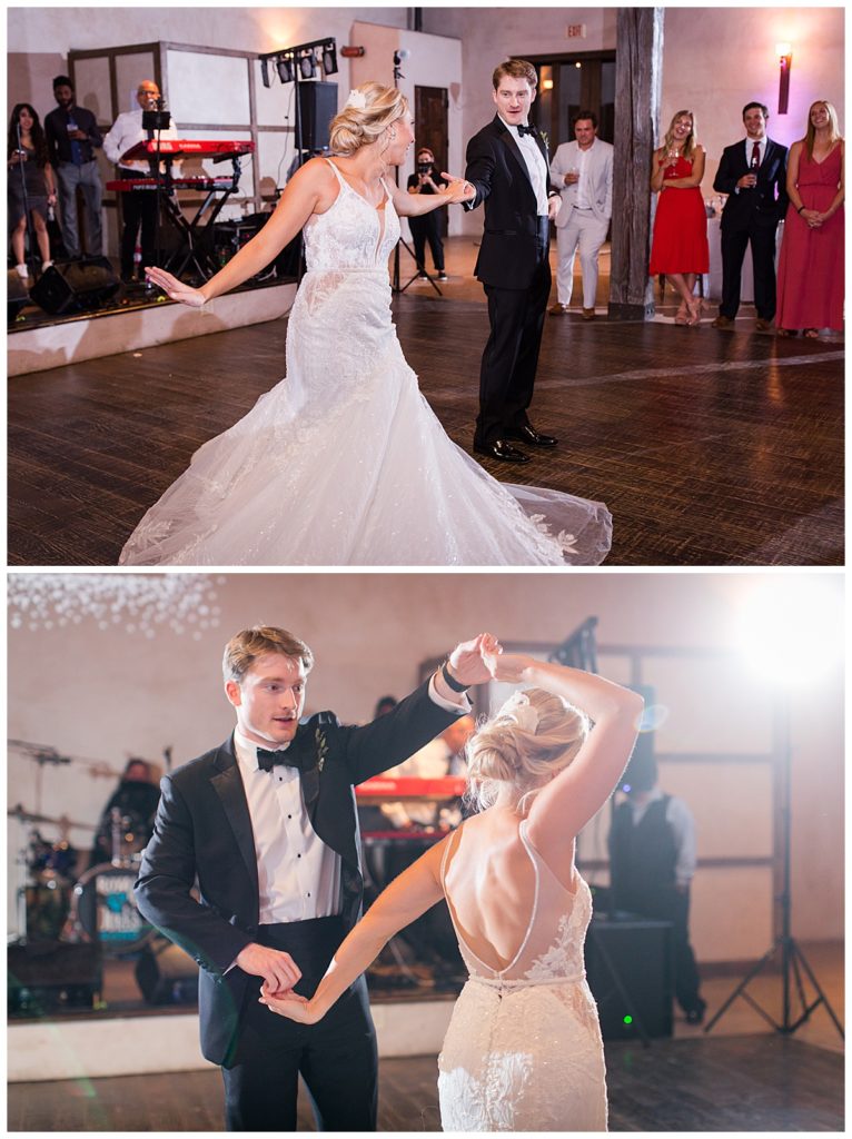 bride and groom first dance at san antonio wedding venue