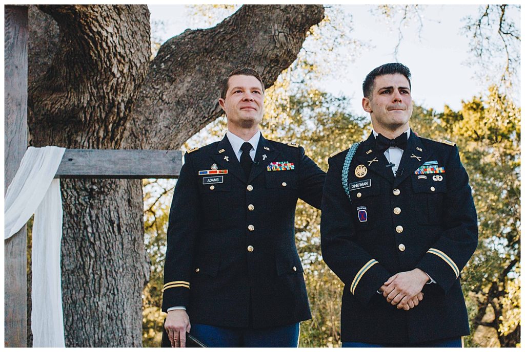 groom gets emotional seeing bride walk down the aisle