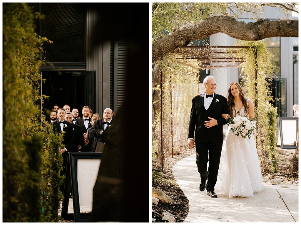 bride and groom entry for ceremony at park31