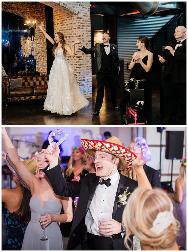 bride and groom dancing during reception