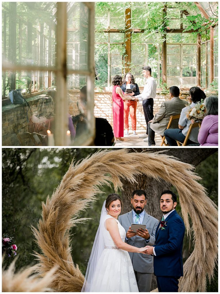 bride and groom get married in Austin, TX