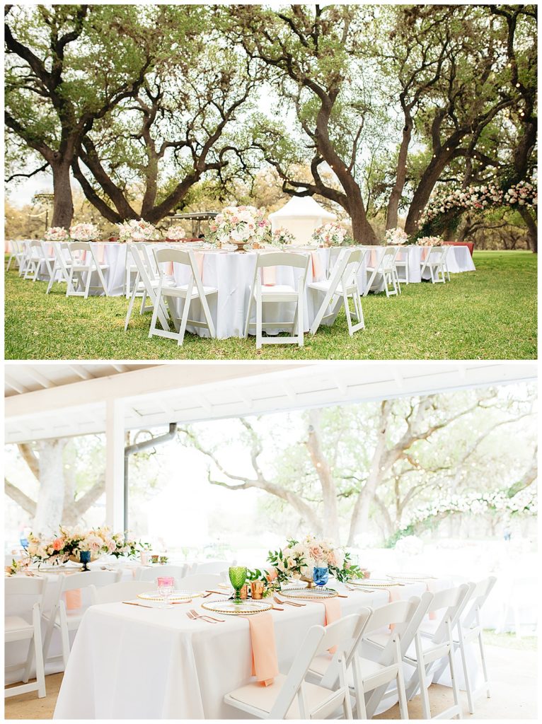 garden wedding reception setup