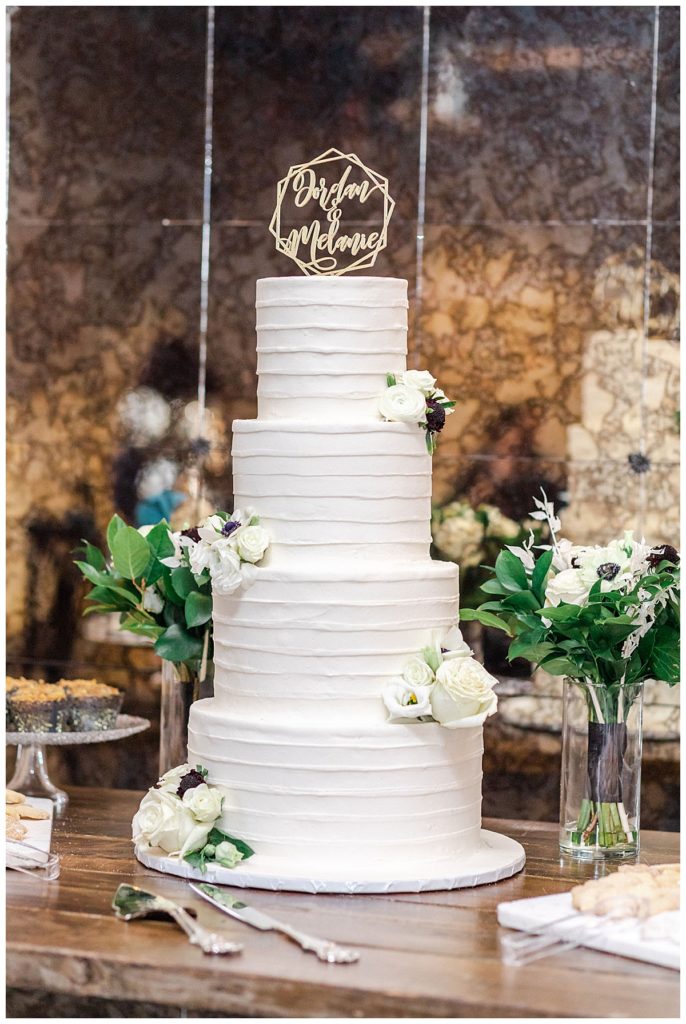 all white wedding cake