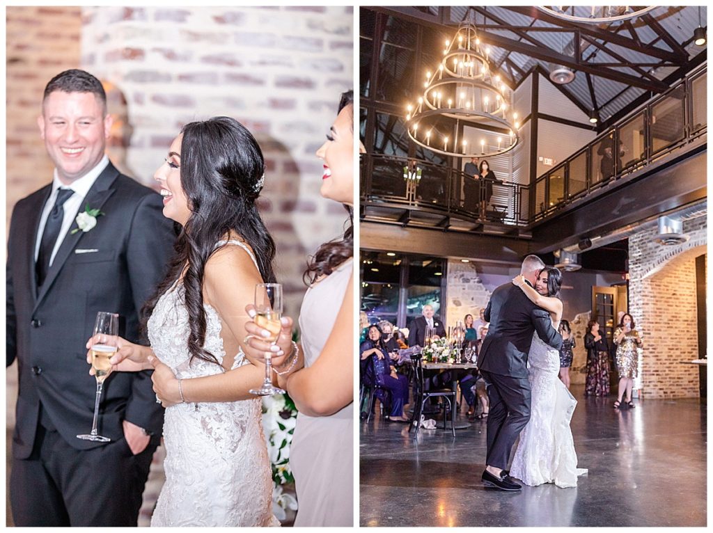 bride and groom at San Antonio modern wedding venue