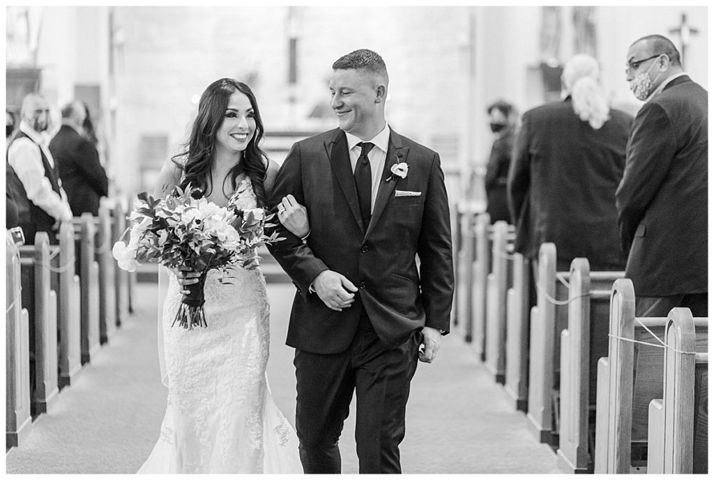 couple just married in Catholic Church