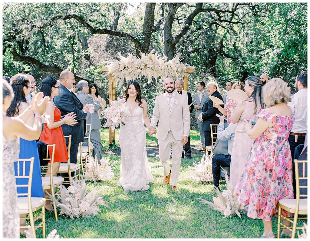 bride and groom exit brunch ceremony