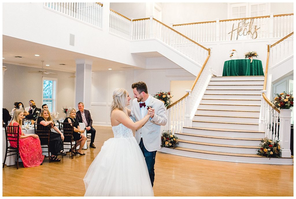 bride and groom first dance at Kendall Point Venue