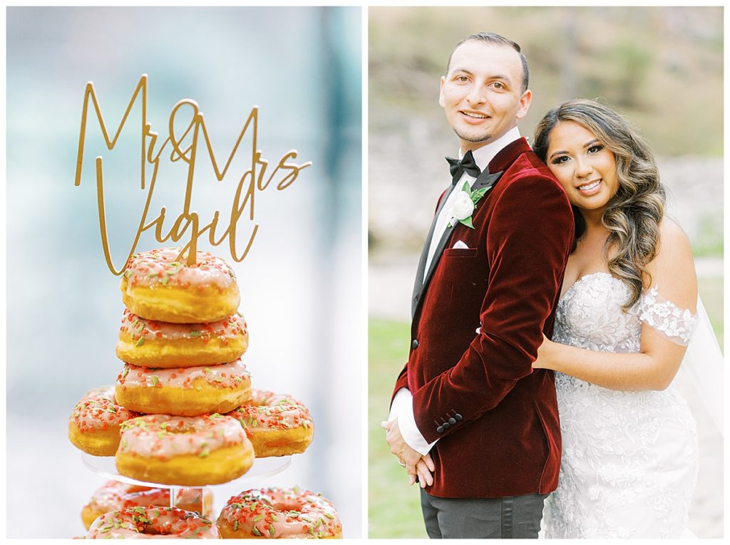 mr. and mrs. donut cake topper